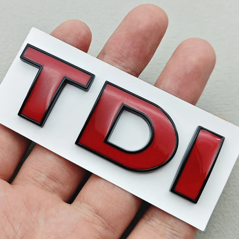 3D ABS Schwarzes Logo TDI Emblem Auto-Kofferraum-Abzeichen für VW Passat Jetta Touareg Tiguan Touran Golf 4 5 6 Caddy TDI Aufkleber Zubehör