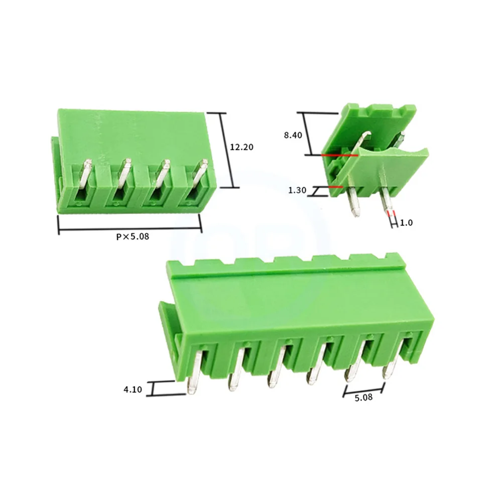 (50 Pcs) KF 2EDGR 5.08mm 5.0mm Plug-in PCB Terminal Block 2EDG - 5.08 / 5.0 Split Bend Pin Block