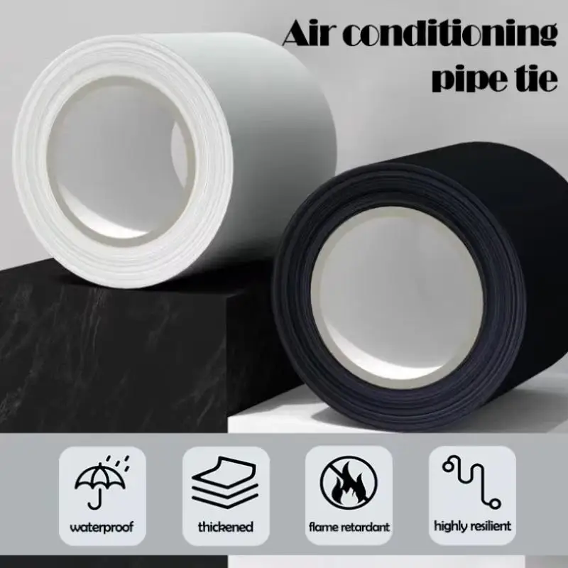 White Air Conditioning Pipe Wrapping Tape Thickened Waterproof Sunscreen UV Anti-Aging Outdoor AC Copper Tube Insulation Duct