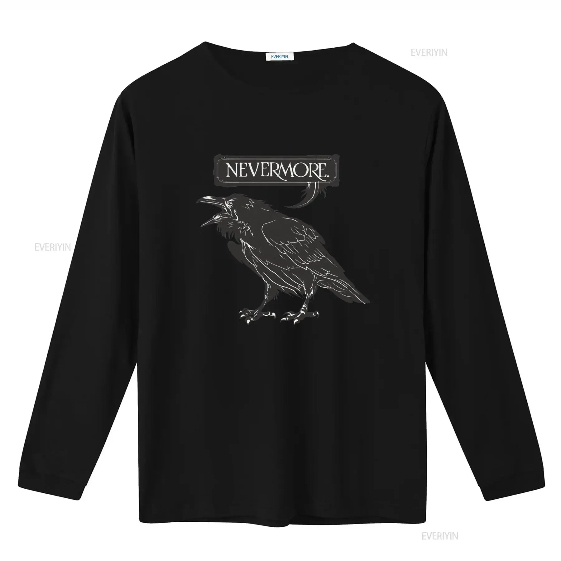 Edgar Allan Poe Inspired Nevermore Raven T Shirt for Gothic Literature Art Print vintage Washed Comfortable graphic homme