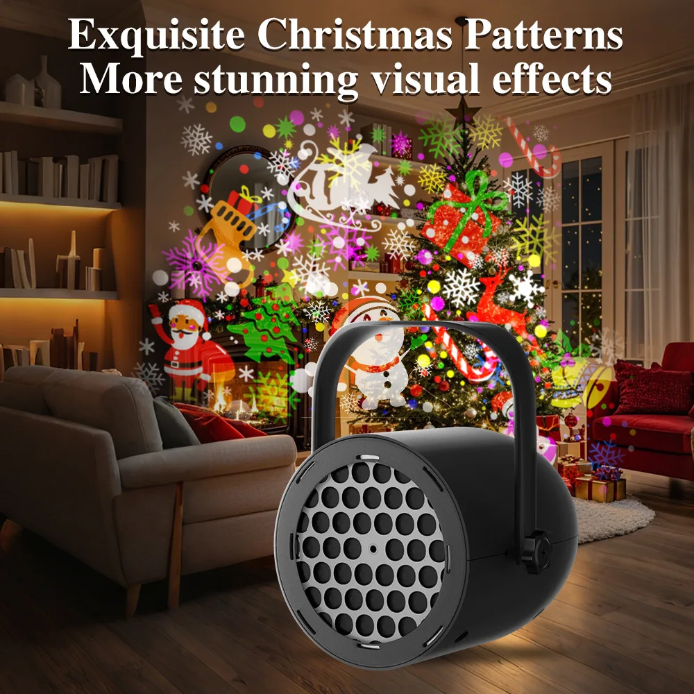 Rotating Led Spotlight With Santa Claus Snowman Snowflake Designs For Indoor Outdoor Christmas New Year Home Garden Lighting