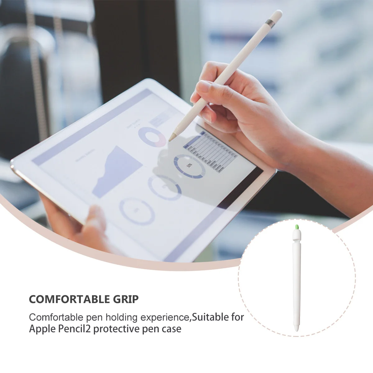 

Carrot Shape Silicone Stylus Cover Compatible Pencil 1 White Ergonomic Grip Anti Slip Protective Sleeve Reduces Finger