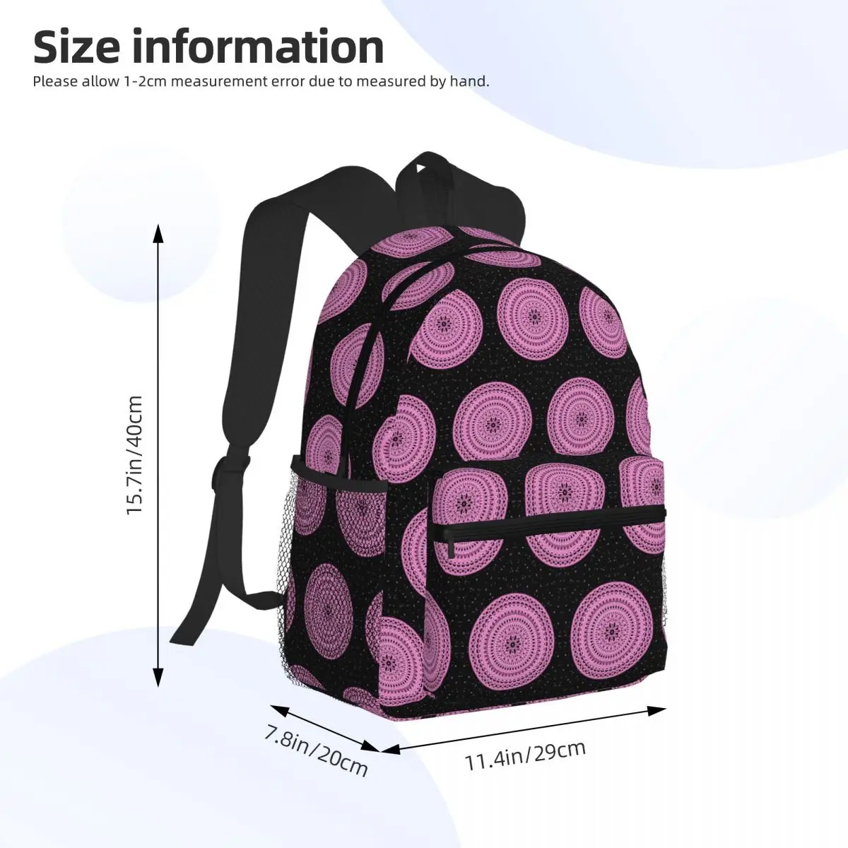 Sakura Dreamscape Mandala Blossoming Tranquility In Cosmic Bloom Zaino Borsa da scuola Escursionismo Viaggio Zaino Bookbag Borse a tracolla