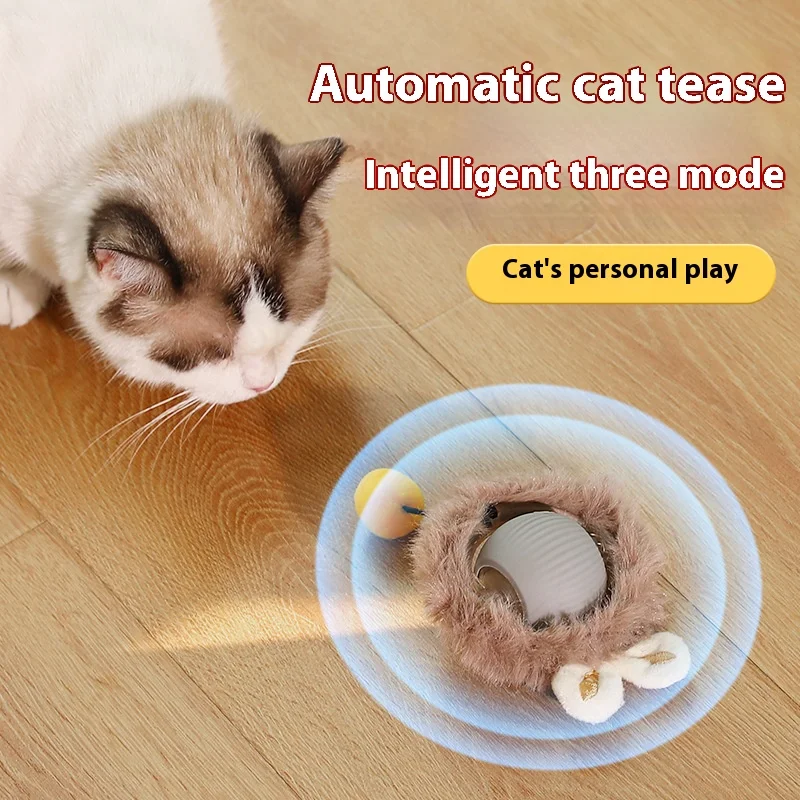 Intelligent Gravity Rolling Ball Cat, Cat Temptation Ball Teasing Cat Ball Cat Toy Sound Making Pet Teasing Cat ToyElectric ball