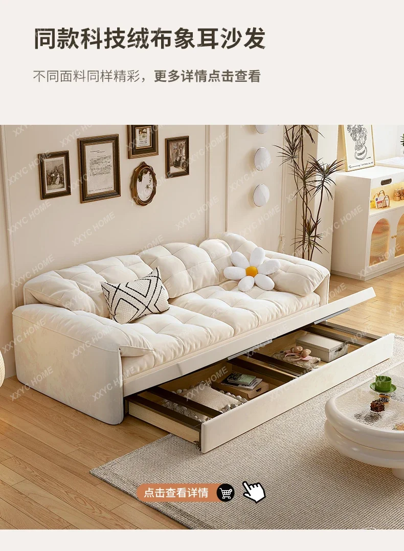 أريكة جلدية ذات الاستخدام المزدوج من الطبقة الأولى من جلد البقر لغرفة المعيشة الحديثة الخفيفة الفاخرة شقة صغيرة سرير أريكة قابل للطي