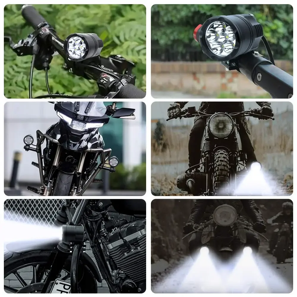 Motorcycle LED Headlight Spotlight For BMW R1200GS ADV F800GS F650 K1200S ATV LED Auxiliary Faro LED Moto Assemblie Lamp 12V