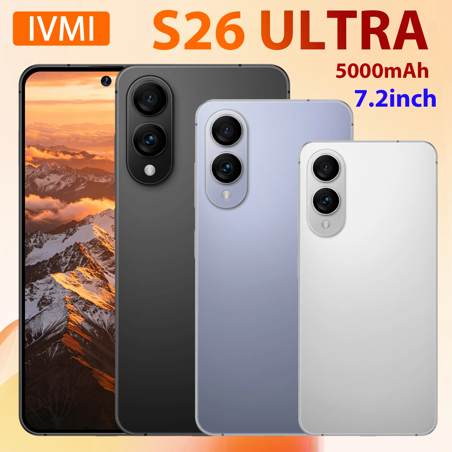 IVMI XS26 Ultra Smartphone 5500mAH Battery 7.2Inch Face ID Android 12 4GB RAM 32G ROM Google Play Store Mobile Phones