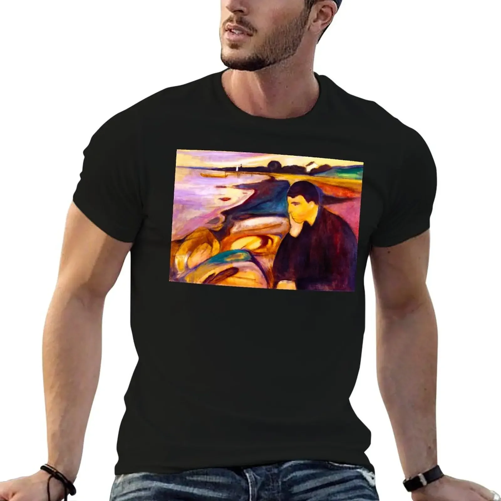 EDVARD MUNCH - Melancholy 1894 T-Shirt summer 2025 football t shirt t shirts for men cotton