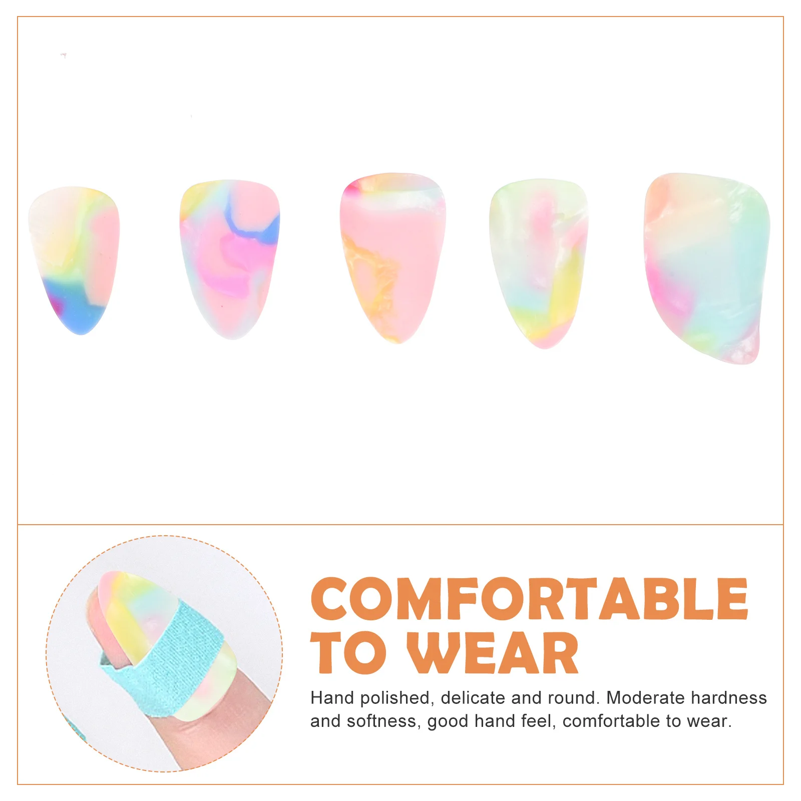 

1Set High-Quality Nylon Lute Nails Comfortable Wear Fake Nail Covers Practical Guzheng Accessories Finger Nail Protectors