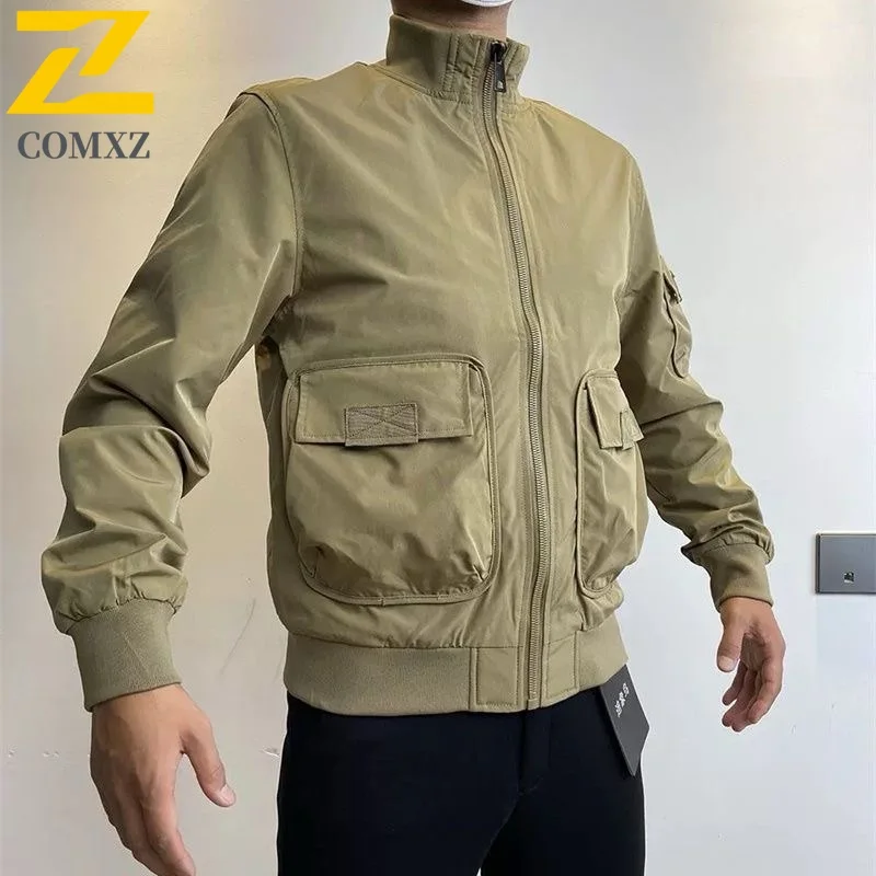 

COMXZ 2025 Мужская куртка на открытом воздухе, ветрозащитная, для приключений, кемпинга, скалолазания, путешествий, верхняя одежда высокого качества, модное пальто для велоспорта Gorpcore