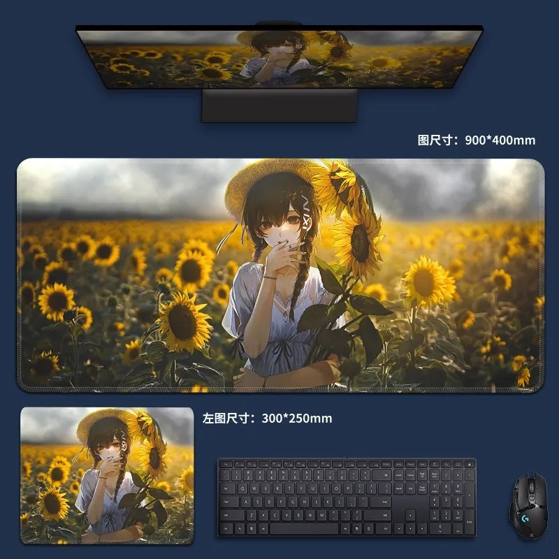 

Anime Girl Gaming Mouse Pad Smooth Surface Anime Seires Desk Mat FPS Office Custom Gaming Accessories