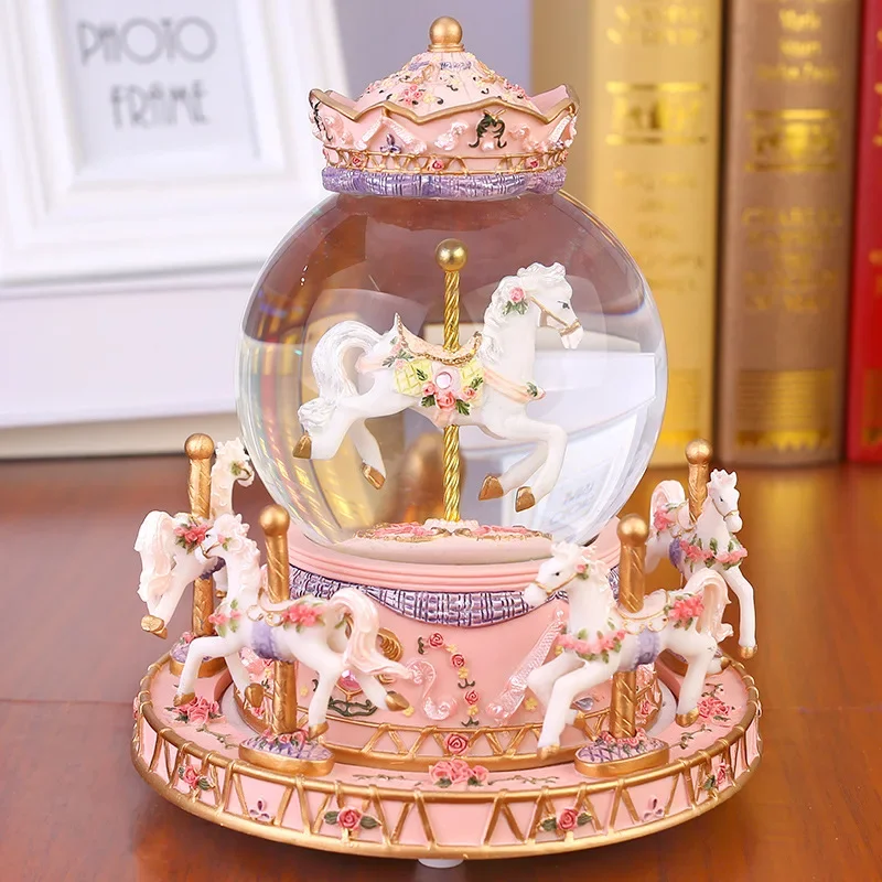 snow ball  music note  snow globe  music box  new year gift  carousel  birthday gift for friend  Clockwork Type christmas