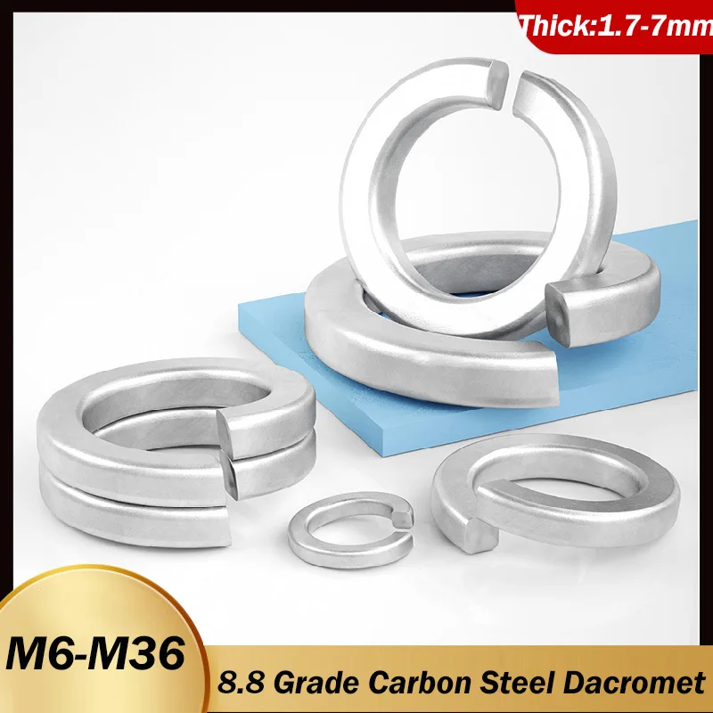 Grade 8.8 Carbon Steel Dacromet Spring Split Lock Washer Elastic Gasket M6 M8 M10 M12 M14 M16 M18 M20 M22 M24 M27 M30 M36
