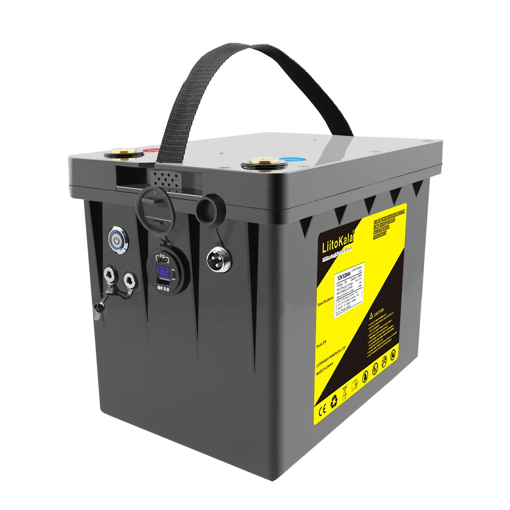 LiitoKala 12V Lifepo4 batteria 120ah 100ah BMS Inverter ricaricabile al litio per camper motore da campeggio all'aperto per banca di alimentazione del motore