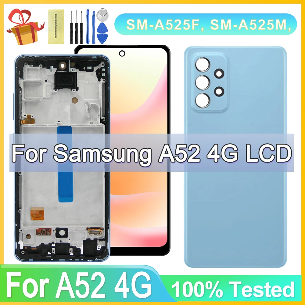 

A52 4G 6,5 ''для Samsung для A525F A525F/DS A525M A525M/DS ЖК-дисплей с дигитайзером сенсорного экрана в сборе Замена