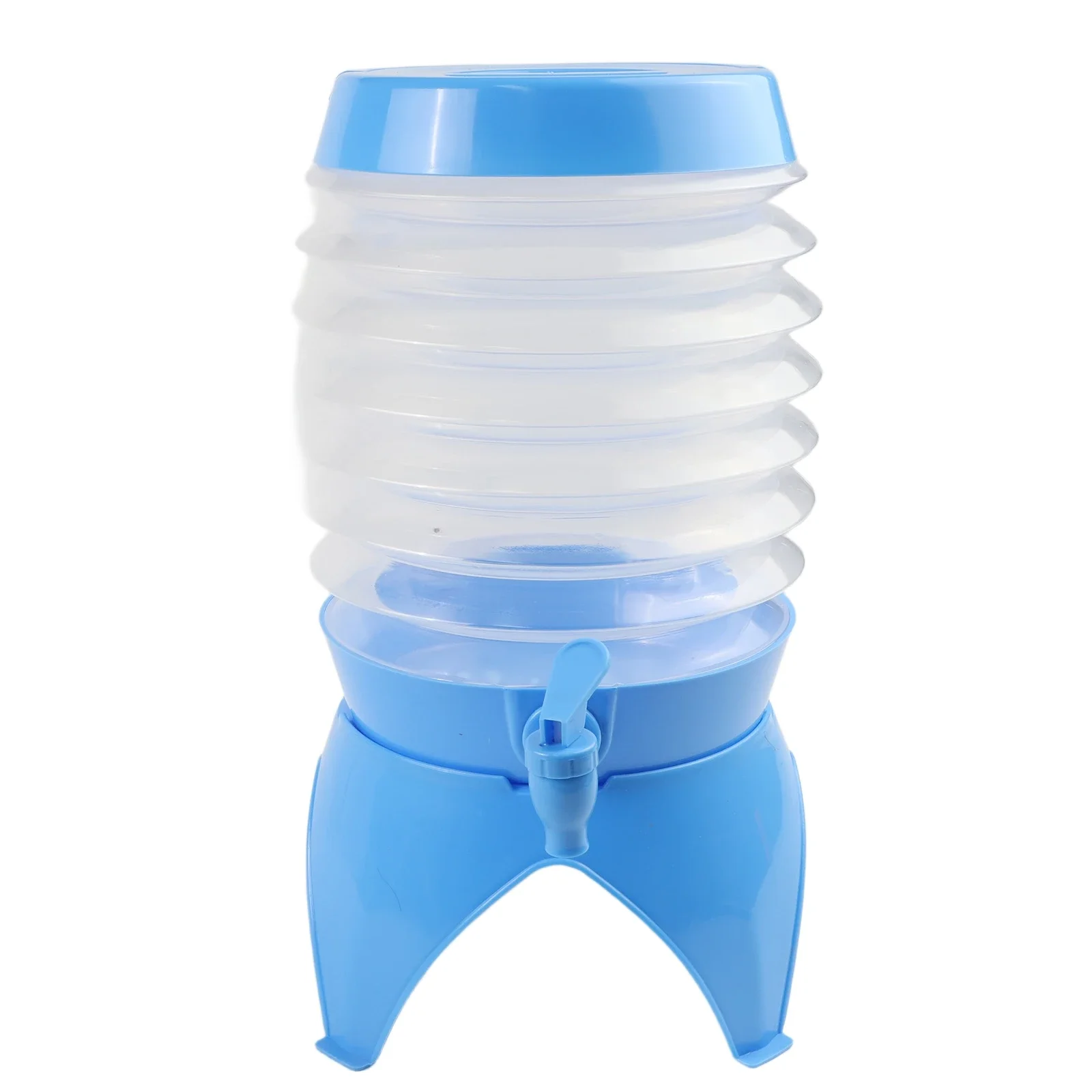 1pcs  Plastic Drinks Dispenser Portable Compressed Large-capacity Folding Kettle Outdoor Camping With Faucet Kettle Juice Bucket