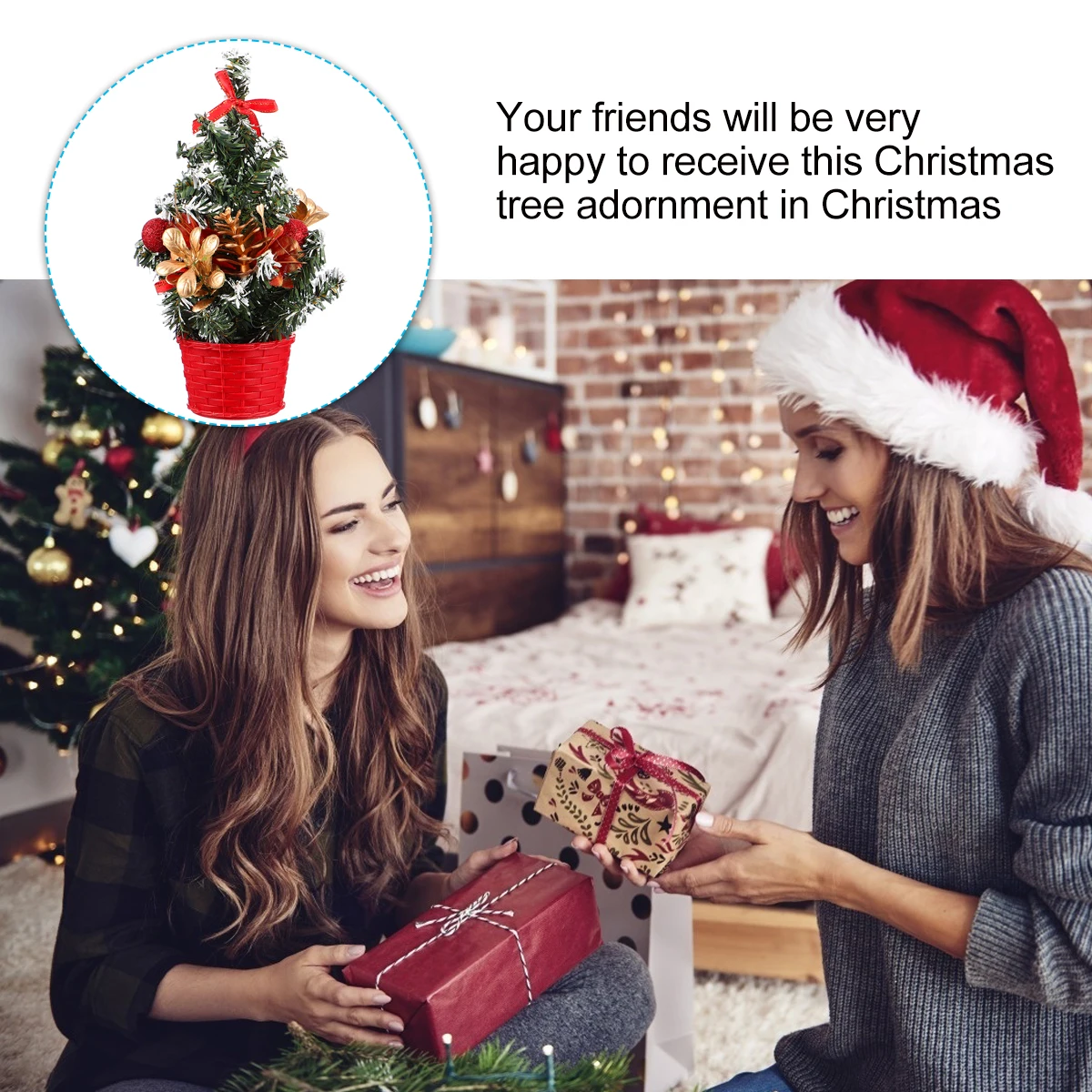 

Pink Mini Christmas Tree Ornament Desktop Ornaments Small Decor Indoor Decorations