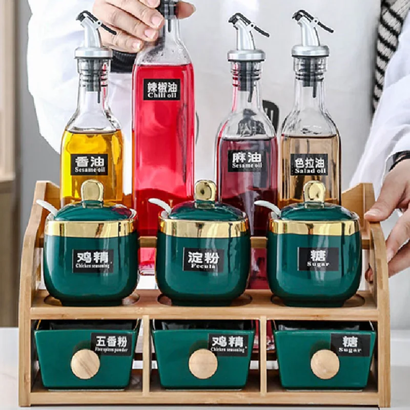 

Modern Nordic Spice Jar Ceramic Salt Sugar Organizer Pepper Shakers Container Seasoning Jar Bottles Set Especiero Kitchen Tools