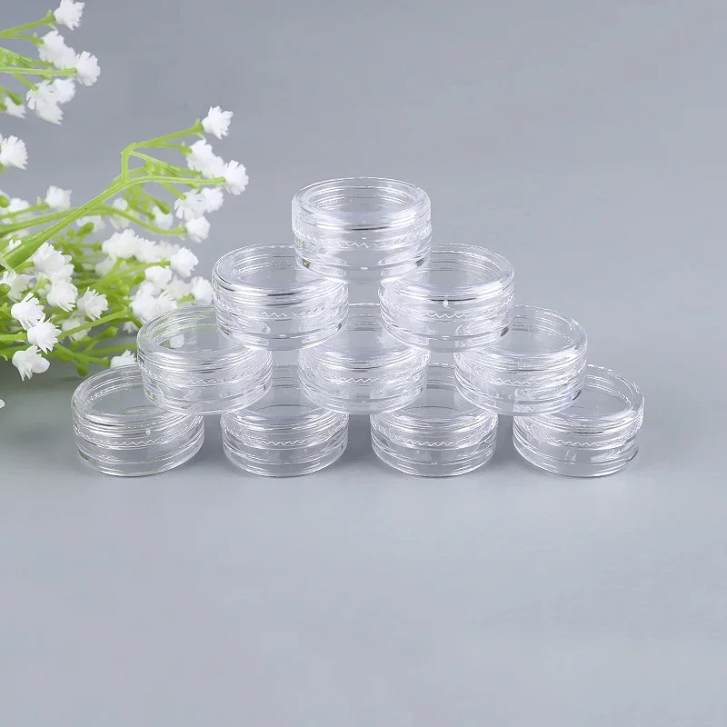 50 Stuks 2.5Ml Transparant Mini Opbergdoos Kleine Ronde Container Potten Make Up Organizer Dozen Voor Nail Decoratie Sieraden opslag