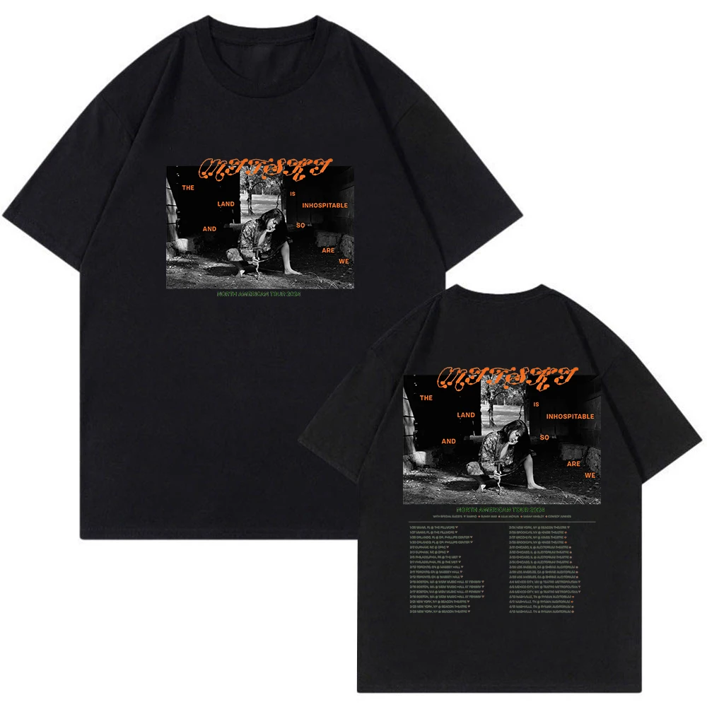 

Футболка Mitski The Land Is нерастворимая и So Are We Tour 2024, футболка с круглым вырезом и короткими рукавами, мужская и женская уличная одежда, одежда в стиле хип-хоп