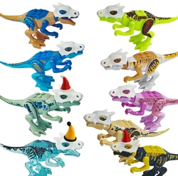 Jurassic Dinosaurs Skull Mask Building Blocks Tyrannosaurus Action Figure Models Children 3D 3D Printing Toy Hat Christmas Gifts