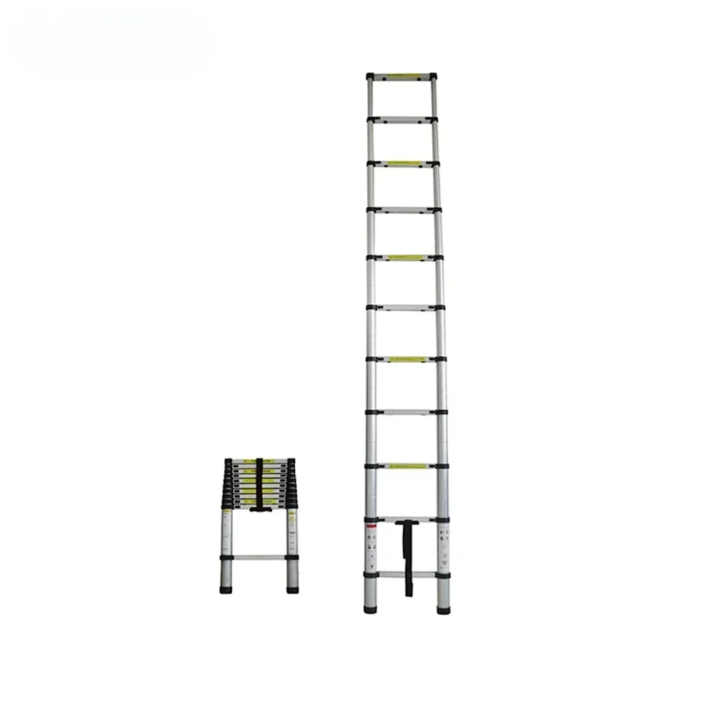 Single Sided Aluminum Telescopic Ladder Step Manufacturers Loft Retractable Foldable Aluminum Telescopic Ladder