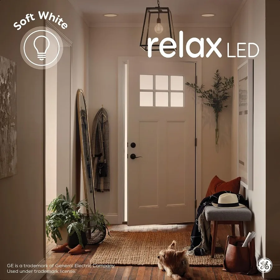 Relax LED Light Bulbs 40 Watt Soft White A19 4 Pack