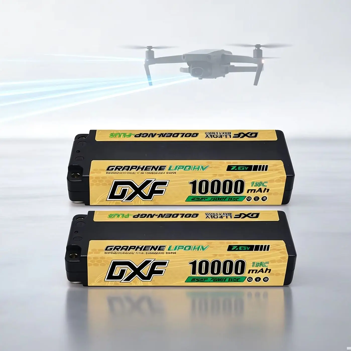 DXF 7.6V Lipo 2S 10000mAh Battery 150C 5mm T Plug Hardcase for 1/10 Buggy Truggy Offroad Boat Car Boat Truck RACING Helicopter