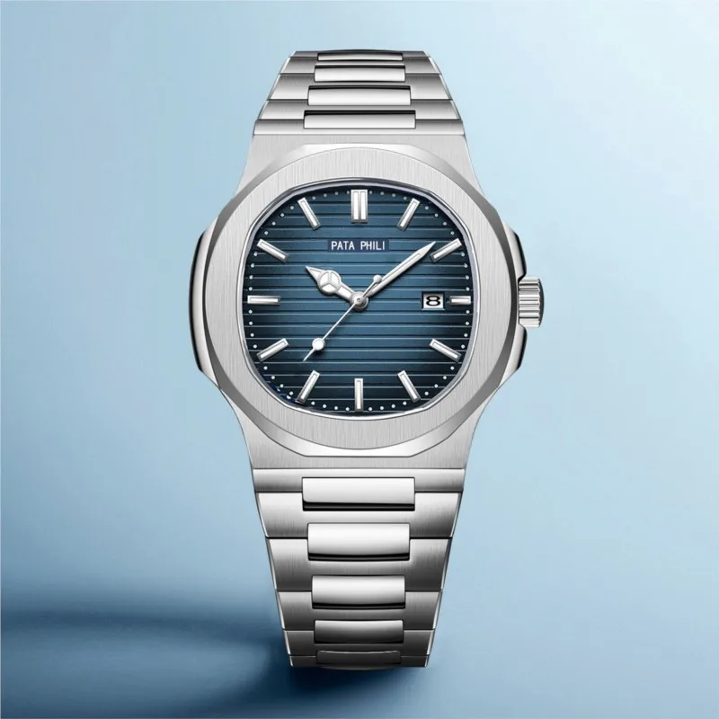 ساعة فاخرة للأعمال مقاوم للماء ساعة رجالية من الفولاذ المقاوم للصدأ مضيئة تاريخ مربع كوارتز ساعات رجالية reloj hombre 2025 جديد