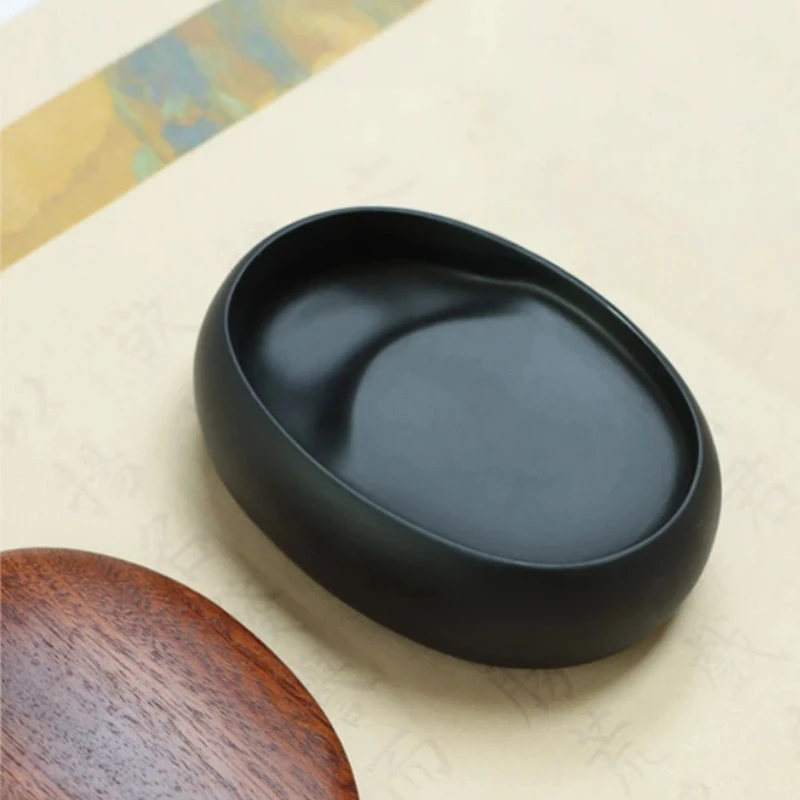 She Inkstone with Lid Antique Chinese Ink Stone for Calligraphy Writing and Traditional Painting Practice Natural Rock Inkstone view 2