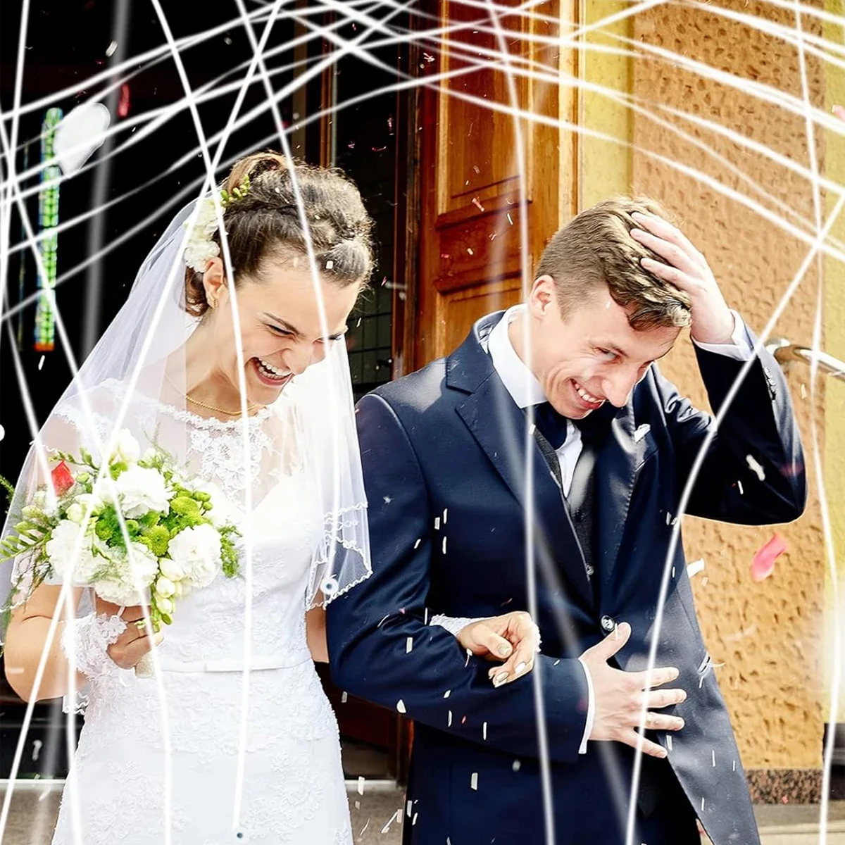 10 Stück Romantische Weiße Handwurf-Konfetti - Konfetti-Knaller für Hochzeiten, Geburtstagsfeiern – Detail 6