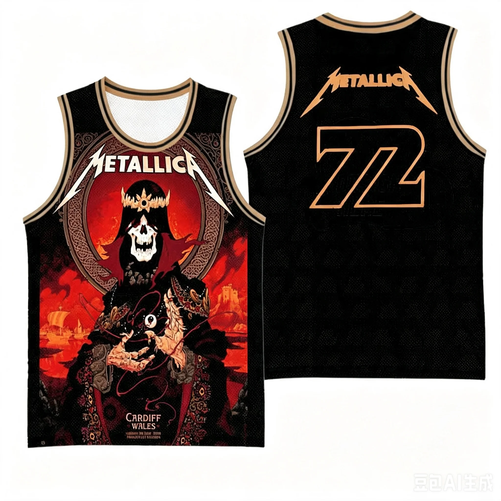 Metallica M72 Cardiff, Wales World Tour 2027 Fan Basketball Jersey Men's and Women's Summer Vest Quick Drying Loose Tank Top