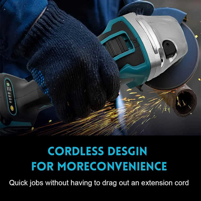 Electric Goddess 125/100mm Brushless Angle Grinder Polishing Cutting Machine Cordless Angle Grinder Tool For Makita 18V Battery