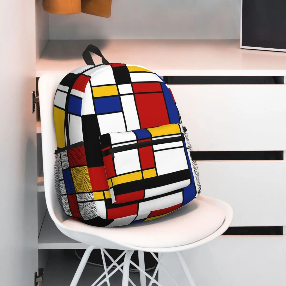 Piet Mondrian Backpack Daypack Large Capacity Boys Girls BookBag School Bag Shoulder Bags for Men Women