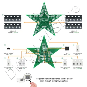 خماسية الرؤوس نجمة التنفس التدرج ضوء LED لعيد الميلاد ، طلاب مجموعة تدريب DIY ، أحمر ، أخضر ، أزرق ، متدرج أفضل 12 شاحنة OLX مبيعا سانتا كاتارينا - رقم 11