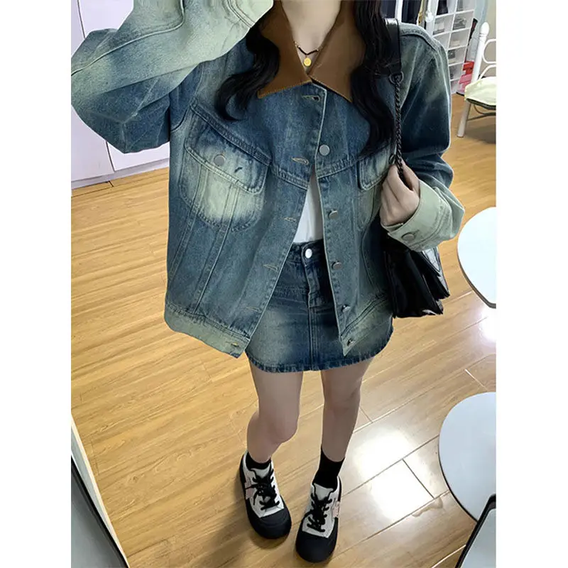 

Long Jackets Women Turndown Front Work Ladies' Temperament Thin Zippers All-Match Office Basic Black Niche Pink Thicken Small