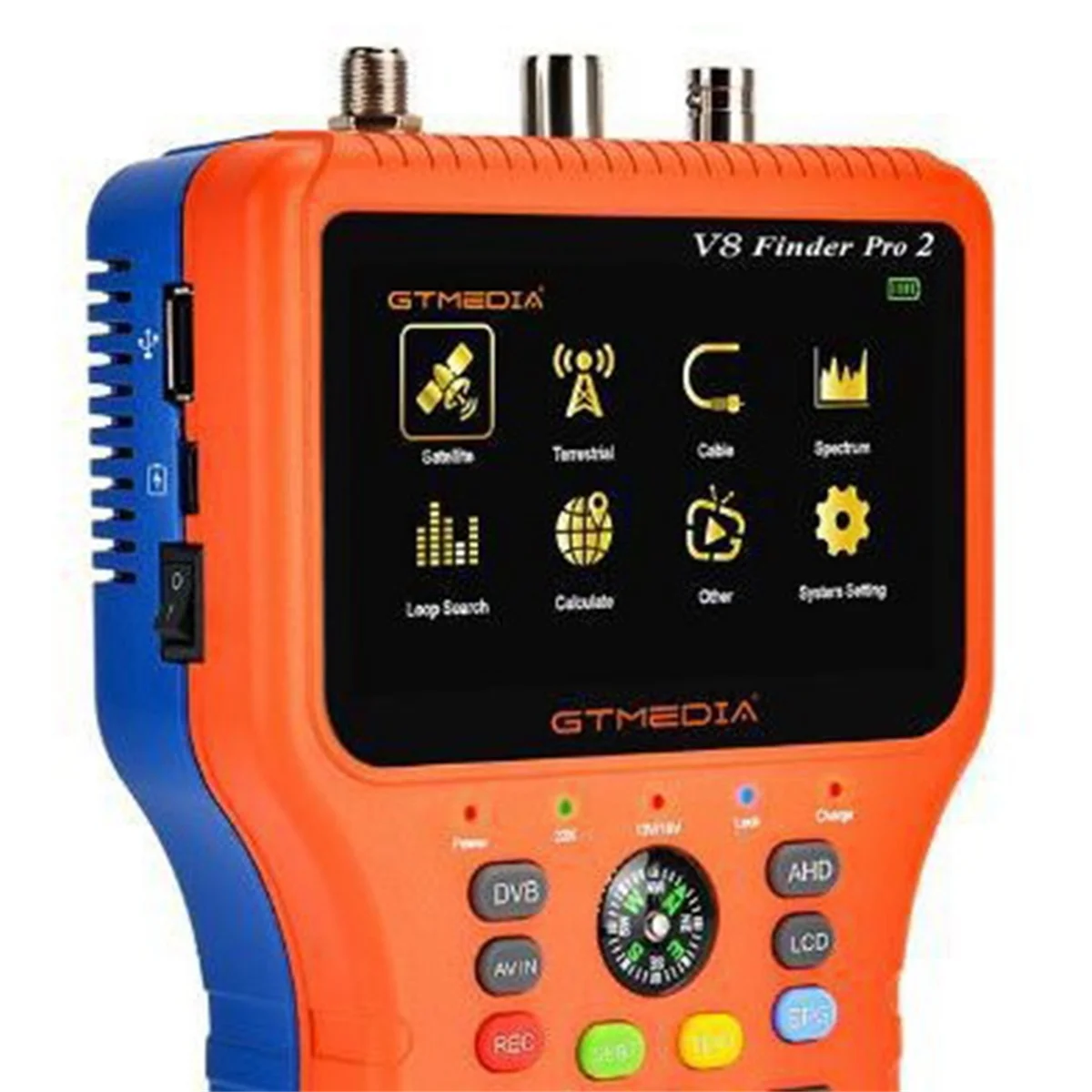 The New  V8 Finder PRO 2 Satellite Signal Finder DVB-S2 DVB-T2 DVB-C 265 Meter EU PLUG