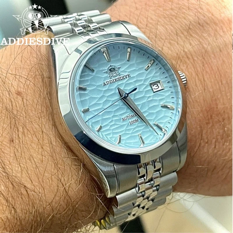 ADDIESDIVE Watch For Men 10Bar Waterproof AD2118 Jubilee Strap Sapphire Glass NH35A Automatic Mechanical Watch Reloj Hombre