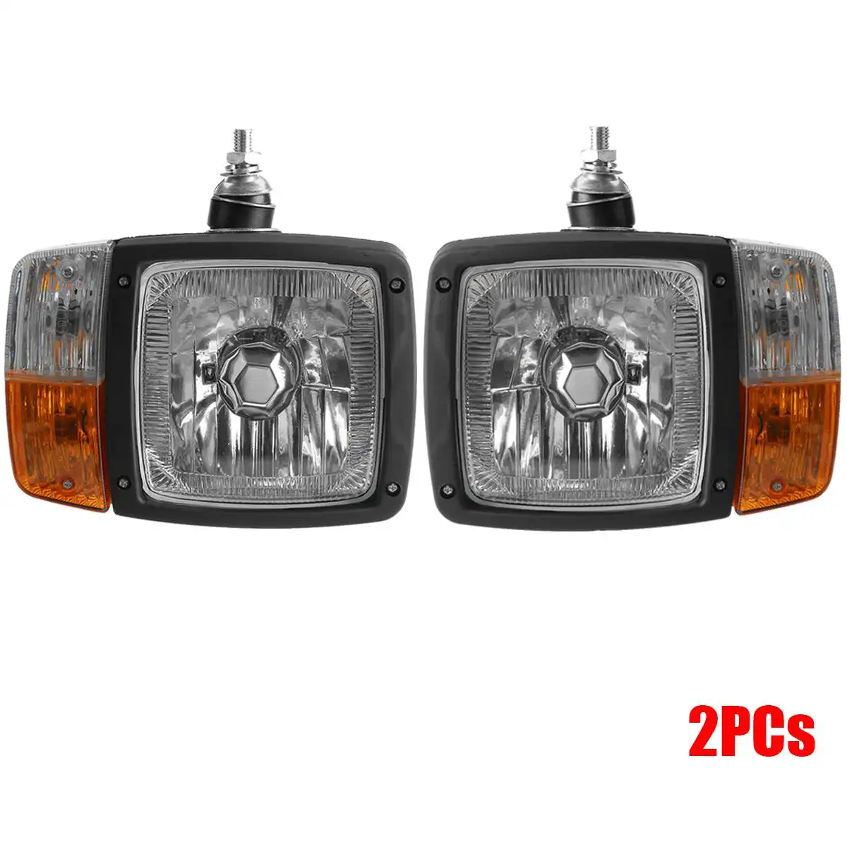 Pair LED Tractor Trailer Headlights Left and Right Universal Turn Signal Light Lamp Head Indicator Light for Car Excavator Truck