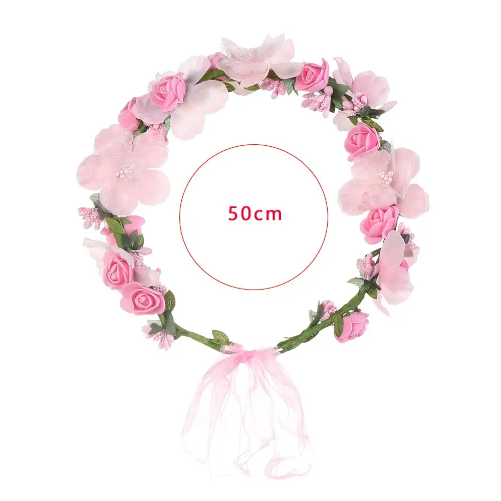 Girls Beach Wreath Decoration Bride Hair Wreaths Wedding Garland Flower Hairband Crown Forehead Hair Band