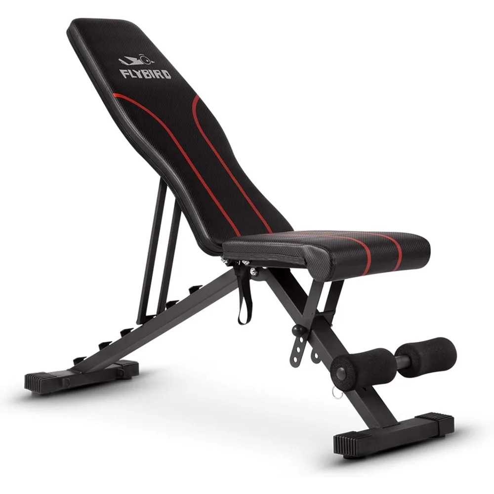 

Adjustable Bench,Utility Weight Bench for Full Body Workout- Multi-Purpose Foldable Incline Bench (Black)