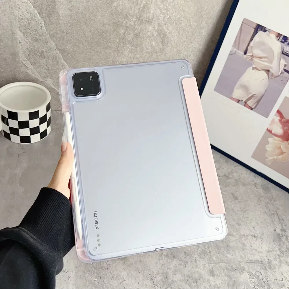 3-Fold Acrylic Case For New Xiaomi POCO Pad M1 X1 C1 Mi Pad 8 7 6 5 Pro Mini Redmi K Pad 2 Pro SE 9.7 11 8.8 11.2 12.1 inch Case