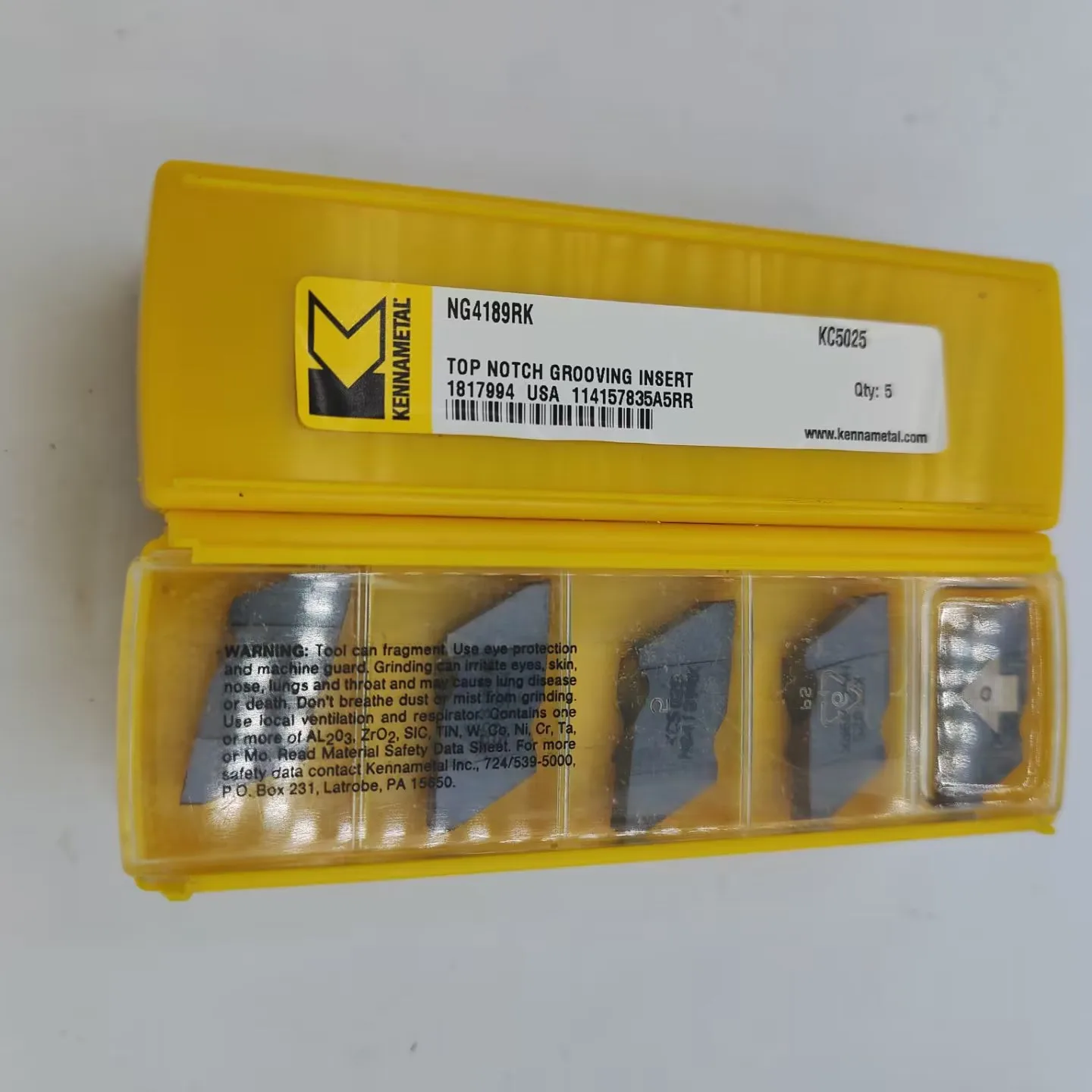 KENNAMETAL NG4189RK KC5025 CARBIDE INSERTS 5PCS