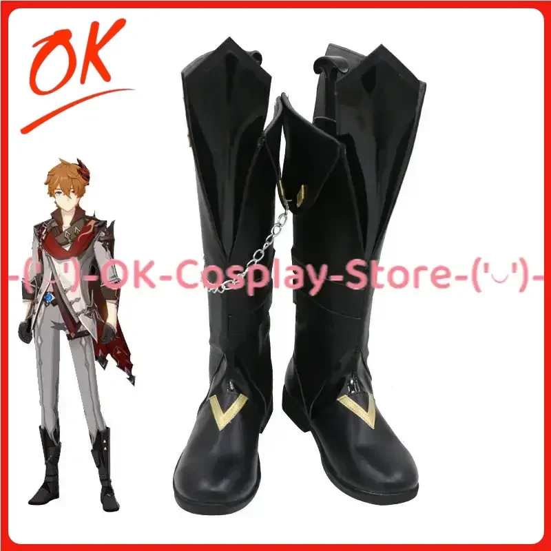 

[На заказ] Genshin Impact Tartaglia обувь для косплея игровой костюм для ролевых игр реквизит Хэллоуин карнавал праздничная вечеринка сапоги из искусственной кожи