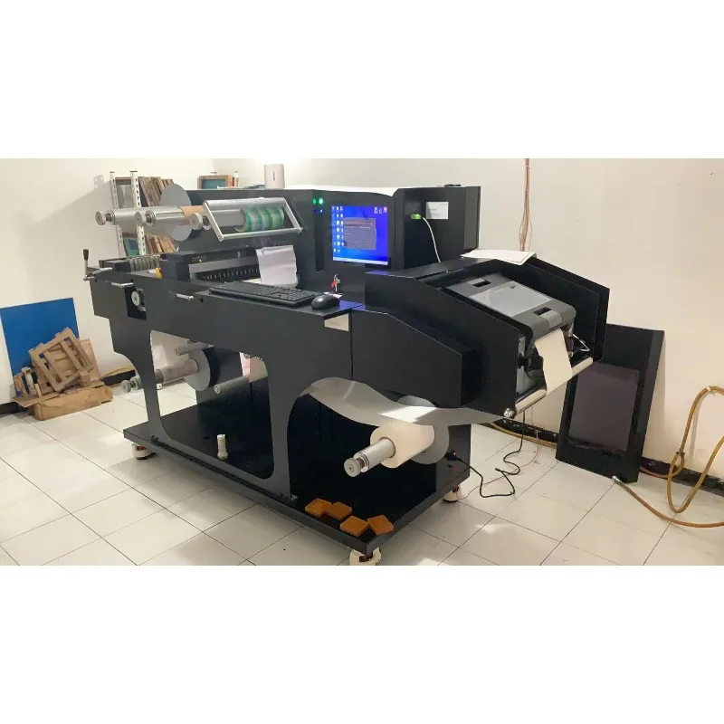 【Industrial】Automatic All In One Label Making Machine Roll To Roll Label Processing Machine Digital Printing Slitting Laminating