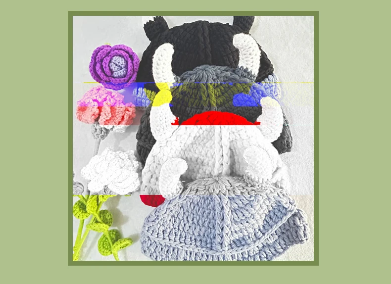 Lustige Wintermütze Damen Herren Rollenspiel Anime Wollmütze Kreative süße Horn Strickmütze reine handgemachte Wintermütze Mädchen Jungen Mütze – Detail 9
