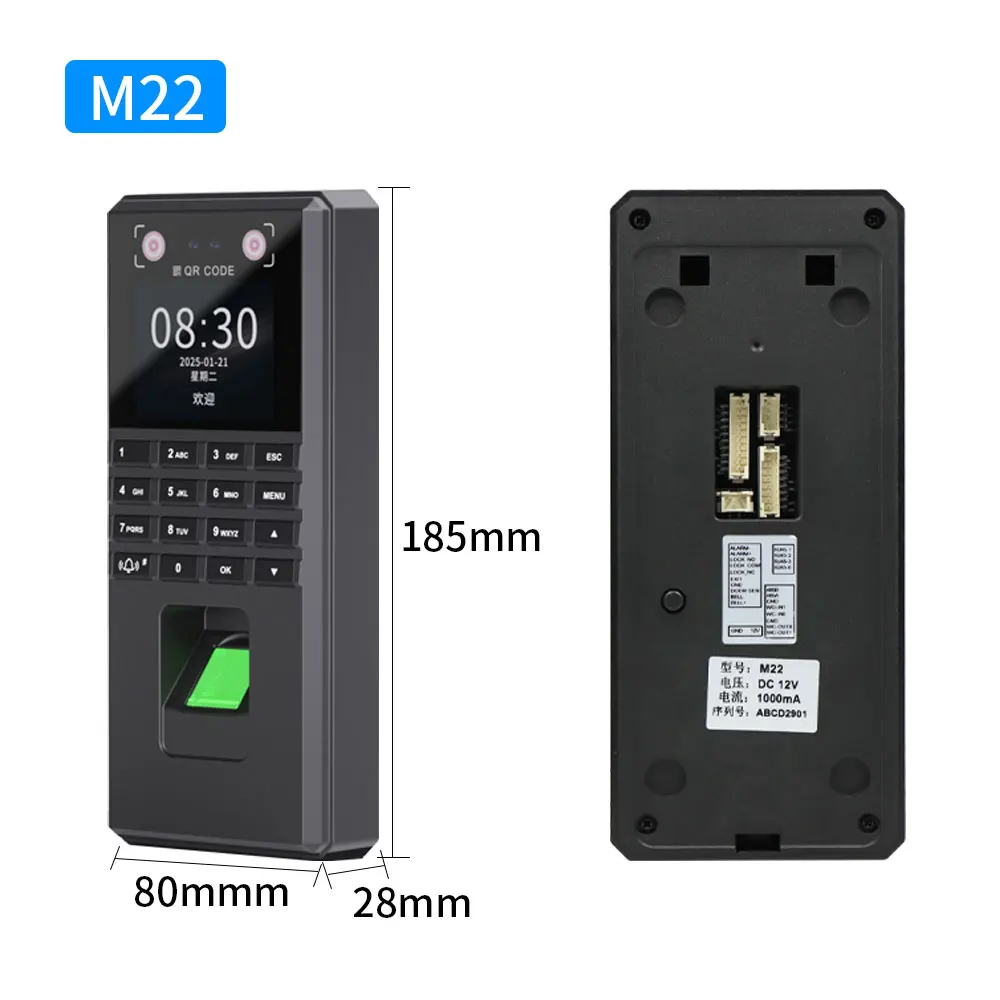 Bluetooth Palmar Vein New Design Attendance For APP Management Office Building USB export record 3000 Fingerprint Password