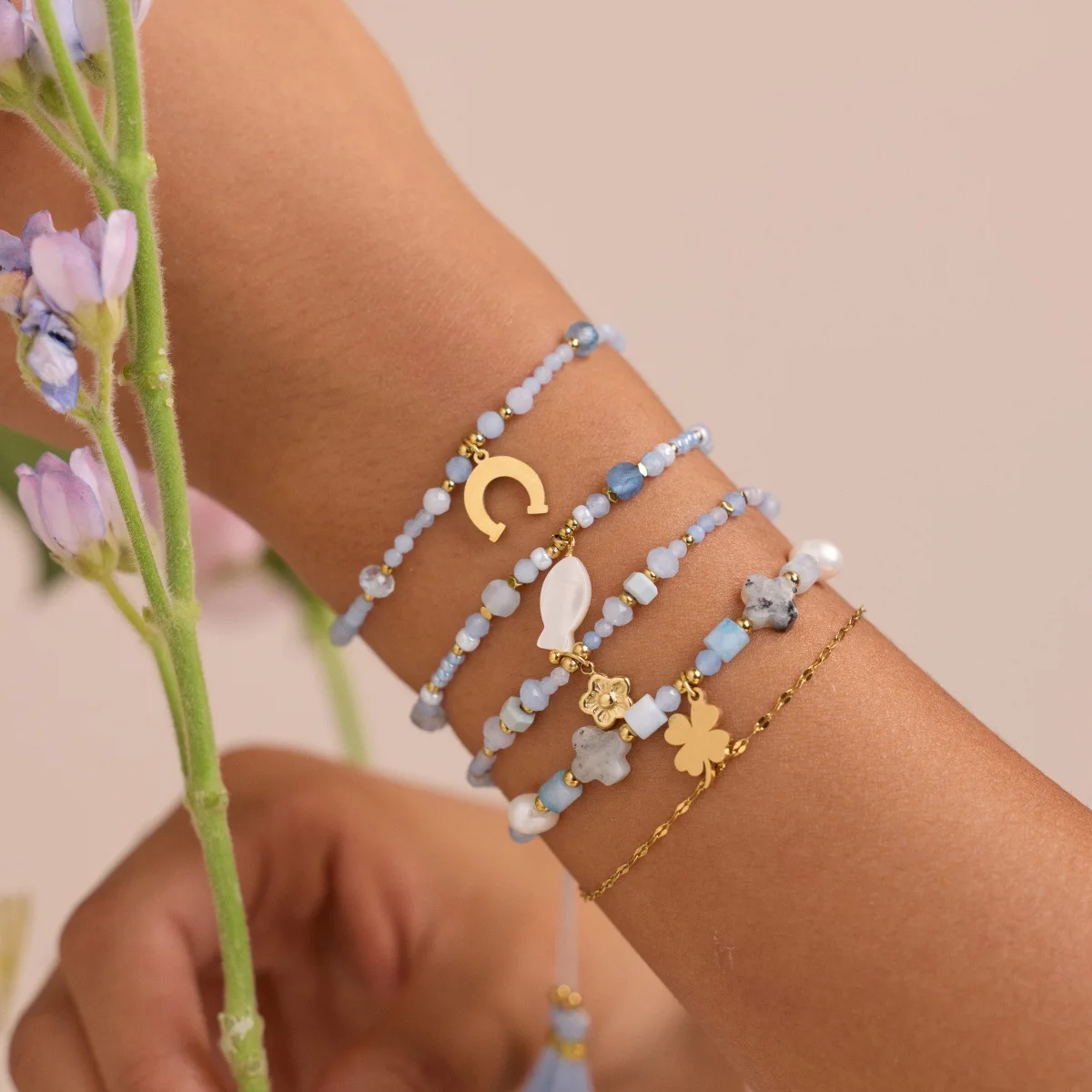 european-and-american-style-natural-stone-bead-bracelet-high-end-fashion-stainless-steel-non-fading-bracelet-for-women