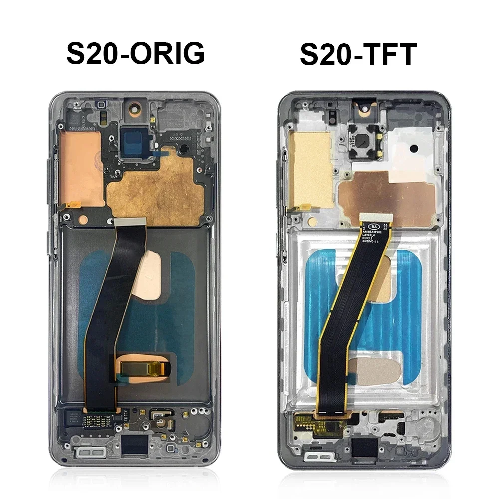 TFT S20 4G Screen For Samsung Galaxy S20 5G LCD Display G980 SM-G980F/DS Touch Panel Digitizer Assembly Replacement with Frame