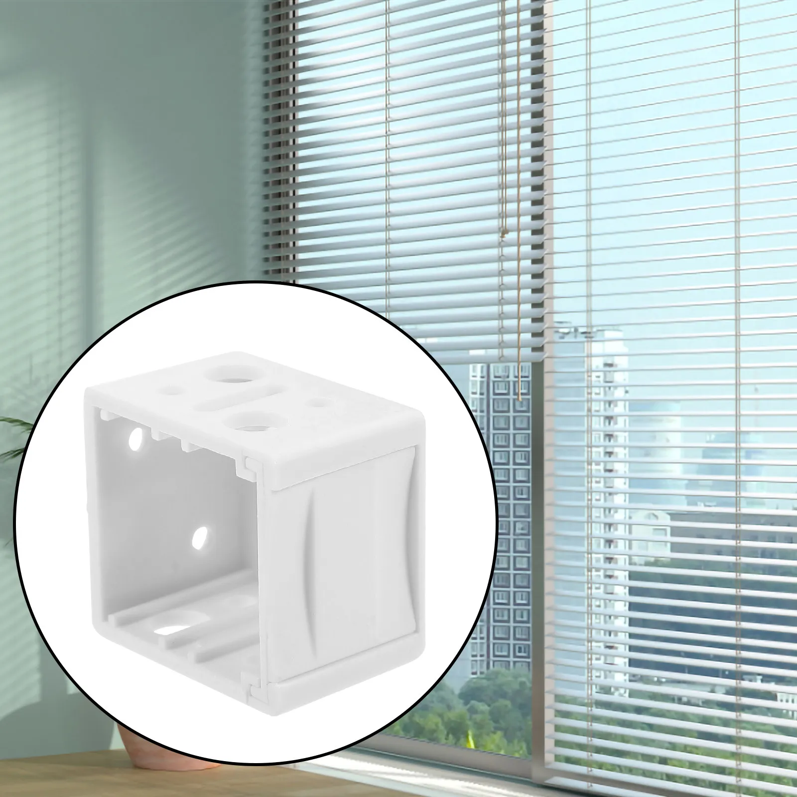 4Pcs White Vertical Blind Brackets Profile Box Mounting Bracket Headrail Support Smooth Opening Window Blind Accessories